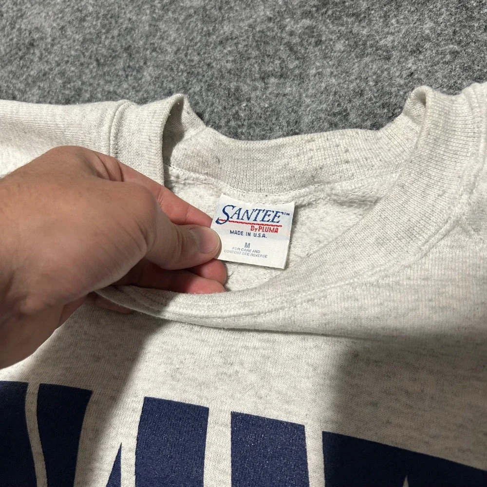 Vintage Santee Navy Sigonella Sweatshirt Gray 90s Retro Skater Size Medium